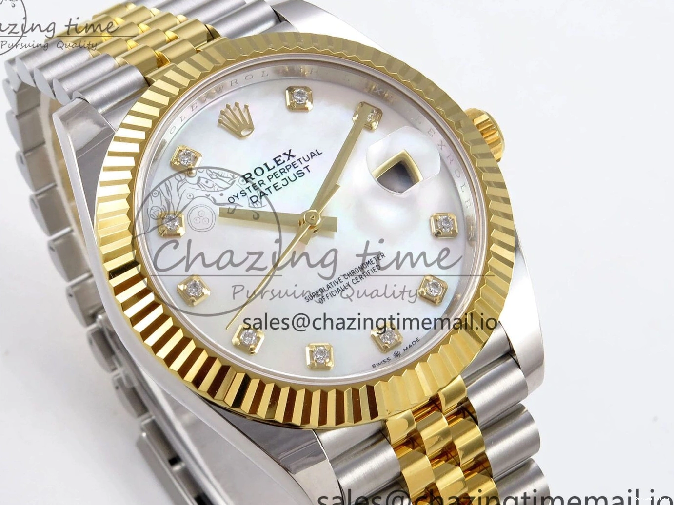 0108 EyeCatching DateJust 41 SS YG ARF 1:1 Best Edition 904L Steel White MOP Dial on Jubilee Bracelet SH3235 (Gain Weight) 1222